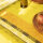 Coated placemats (2x Set) Mumbai Safran 36x50 cm cotton - Le Jacquard Français