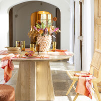 Coated placemats (2x Set) Mumbai Marigold 36x50 cm cotton - Le Jacquard Français