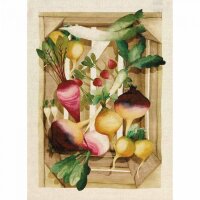 Tea towel Potager Ravanello 50x70 cm linen - Tessitura...