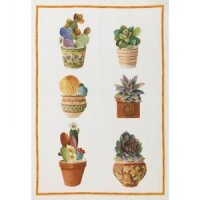 Tea towel Kactus Arancio 50x70 cm linen - Tessitura...