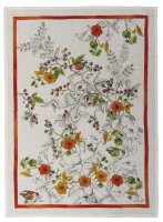 Tea towel Gravure Orange 50x70 cm linen - Tessitura...