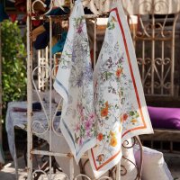 Tea towel Gravure Bleu 50x70 cm linen - Tessitura Toscana...