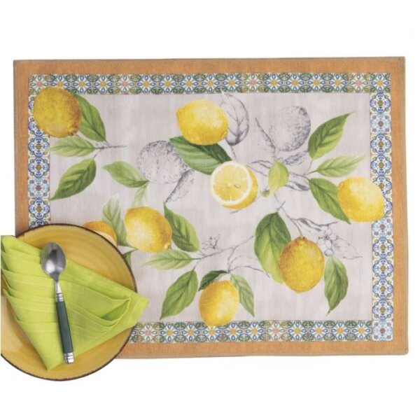 Placemats (2x Set) Cetara Giallo 37x48 cm Polyester - Tessitura Toscana Telerie