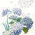 Napkins (4x Set) Jardin de Bretagne Bleu 53x53 cm Cotton-linen mix - Garnier-Thiebaut