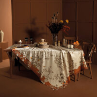 Tablecloth Mandarines Rouille 115x115 cm Cotton-linen mix...