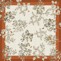 Tablecloth Mandarines Rouille 115x115 cm Cotton-linen mix...