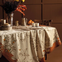 Tablecloth Mandarines Rouille 115x115 cm Cotton-linen mix - Garnier-Thiebaut