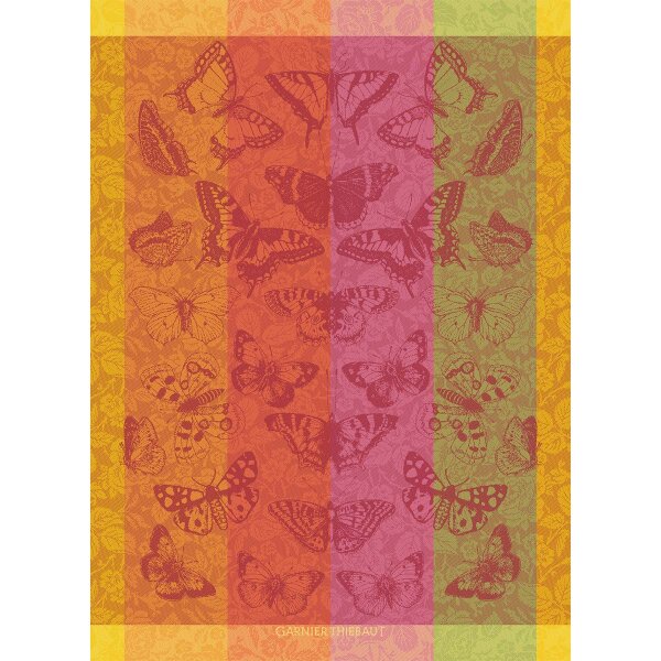 Tea towel Beaux Papillons Flamboyant 56x77 cm cotton - Garnier-Thiebaut
