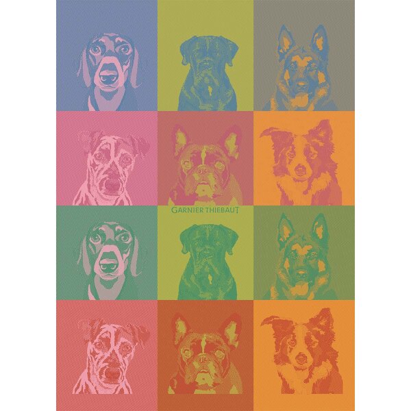 Tea towel Chiens Pop 56x77 cm cotton - Garnier-Thiebaut