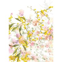 Tea towel Mimosas Floraison 50x70 cm Cotton-linen mix -...