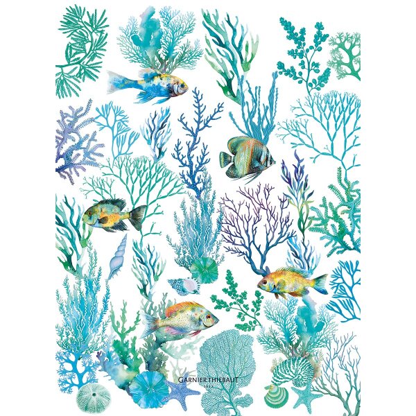 Tea towel Naia Blanc 50x70 cm Cotton-linen mix - Garnier-Thiebaut