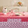Table runner Mille Rosaces Framboise 55x180 cm cotton - Garnier-Thiebaut