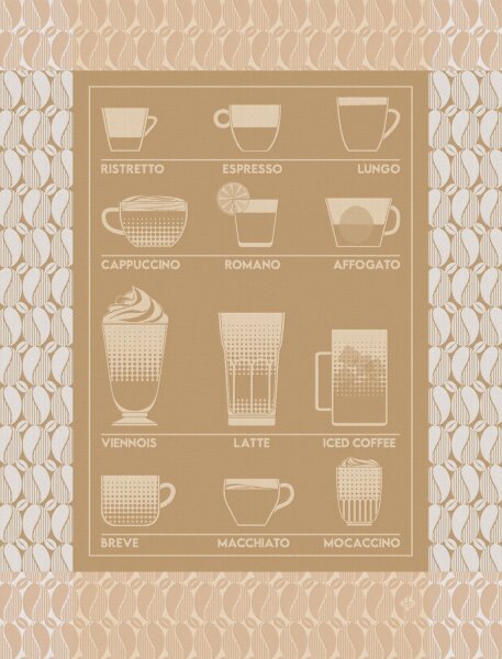 Tea towel Barista Latte 60x80 cm cotton - Le Jacquard Français