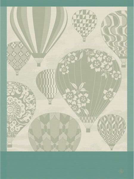 Tea towel Cappadoce Turquoise 60x80 cm cotton - Le Jacquard Français