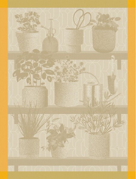 Tea towel Herbes Fraîches Pissenlit 60x80 cm cotton - Le Jacquard Français