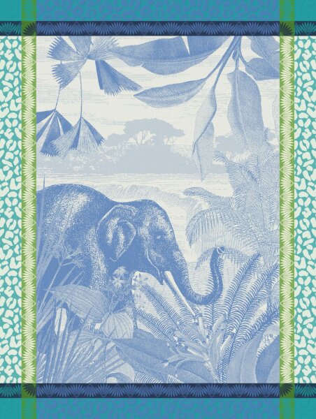 Tea towel Sinharâja Océan 60x80 cm cotton - Le Jacquard Français