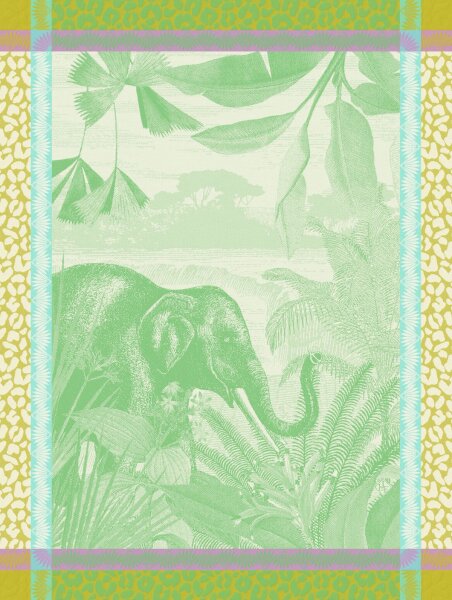 Tea towel Sinharâja Jungle 60x80 cm cotton - Le Jacquard Français