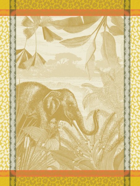 Tea towel Sinharâja Fauve 60x80 cm cotton - Le Jacquard Français