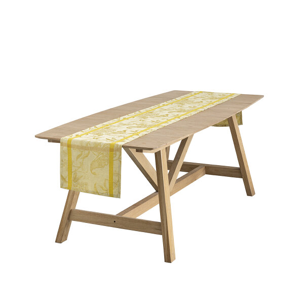 Table runner À LOrangerie Mimosa 50x150 cm linen - Le Jacquard Français