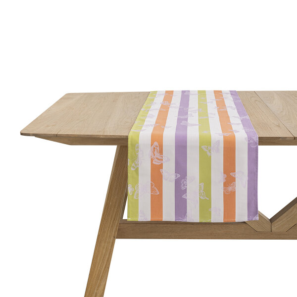 Table runner Bal Des Papillons Lilas 50x150 cm cotton - Le Jacquard Français
