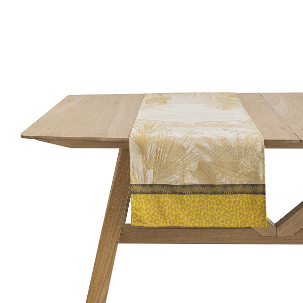 Table runner Sinharâja Fauve 50x150 cm cotton - Le Jacquard Français