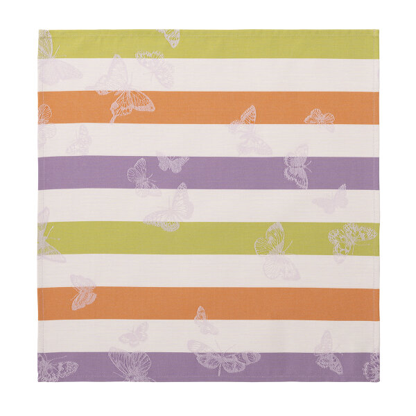 Napkins (4x Set) Bal Des Papillons Lilas 50x50 cm cotton - Le Jacquard Français