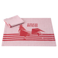 Napkins (2x Set) Coco-Rico Rouge 55x55 cm cotton - Le...