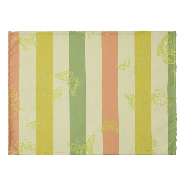 Coated placemats (2x Set) Bal Des Papillons Citrus 36x50 cm cotton - Le Jacquard Français