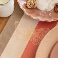 Coated placemats (2x Set) Bal Des Papillons Pêche 36x50 cm cotton - Le Jacquard Français