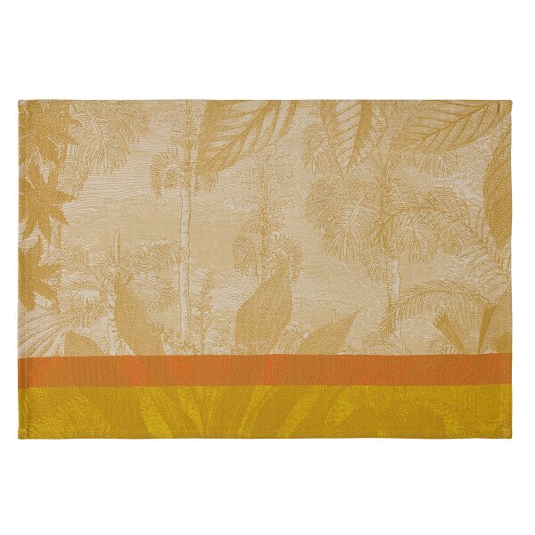 Coated placemats (2x Set) Sinharâja Fauve 36x50 cm cotton - Le Jacquard Français