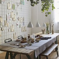 Tablecloth Slow Life Argile 150 x 150 cm - Le Jacquard...